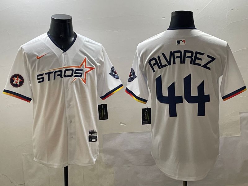 Men Houston Astros #44 Alvarez Cream Three generations Joint Name 2025 Nike MLB Jersey style 2